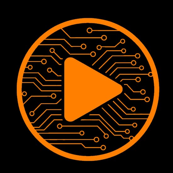 An icon of a play button surrounded by computer nodes to represent the AI Video Generation software category. 