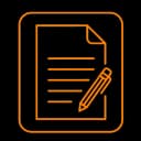 A logo of a pencil writing on paper to represent AI Content Creation (Blogging) software.