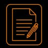 A logo of a pencil writing on paper to represent AI Content Creation (Blogging) software.